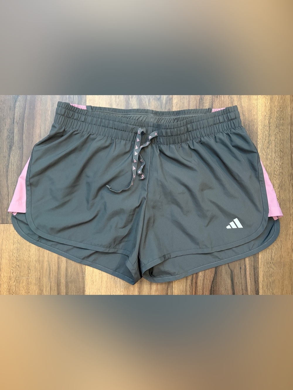 adidas Black Shorts with Pink Side Panels